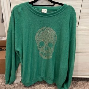 Blue Buttercup Skull Tunic Sweatshirt